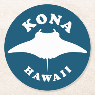 Dessous De Verre Rond Manta Ray Plongée à Kona, Hawaii