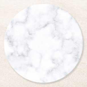 Dessous De Verre Rond Marbre blanc