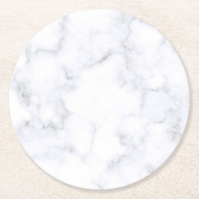 Dessous De Verre Rond Marbre blanc (Devant)