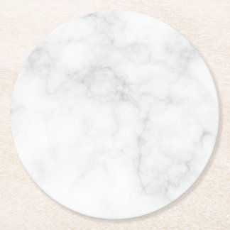 Dessous De Verre Rond Marbre Blanc Moderne