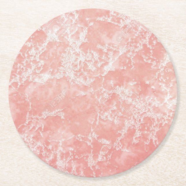 Dessous De Verre Rond marbre rose de dessous de verre (Devant)
