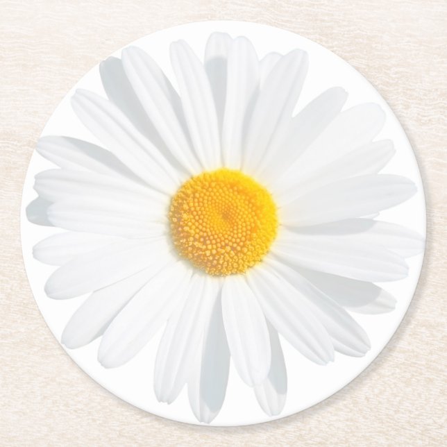 Dessous De Verre Rond marguerite blanche (Devant)