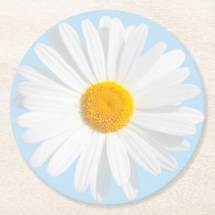 Dessous De Verre Rond marguerite blanche
