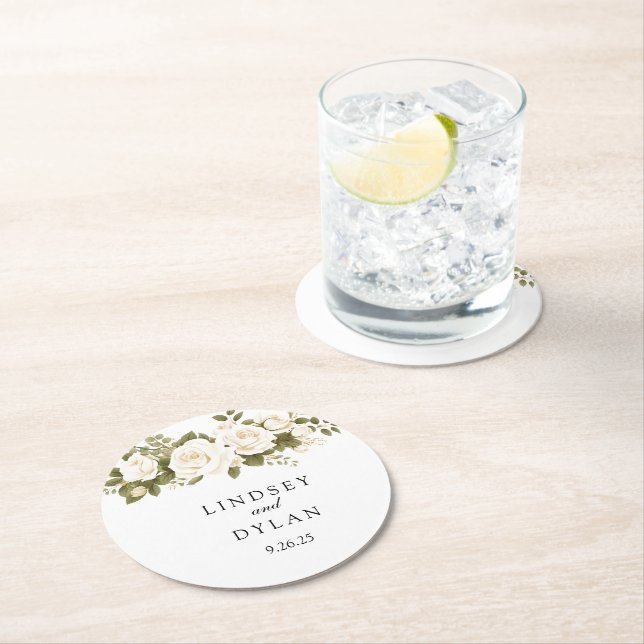 Dessous De Verre Rond Mariage (En situation)