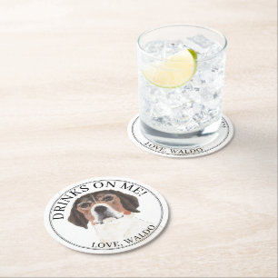 Dessous De Verre Rond Mariage Beagle personnalisé