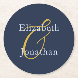 Dessous De Verre Rond Mariage bleu opulent
