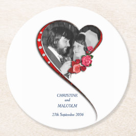 Dessous De Verre Rond Mariage cardiaque
