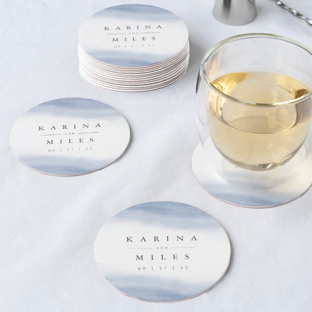 Dessous De Verre Rond Mariage d'aquarelle côtière Ebb Tide (Créateur téléchargé)
