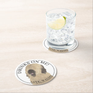 Dessous De Verre Rond Mariage de chien de garde personnalisé