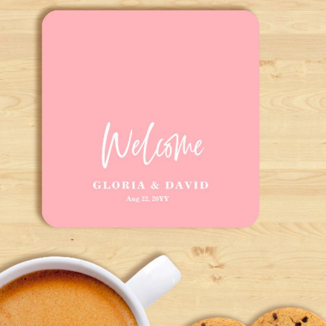 Dessous De Verre Rond Mariage de Merci rose (Créateur téléchargé)