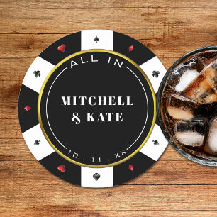 Dessous De Verre Rond Mariage de puces de poker