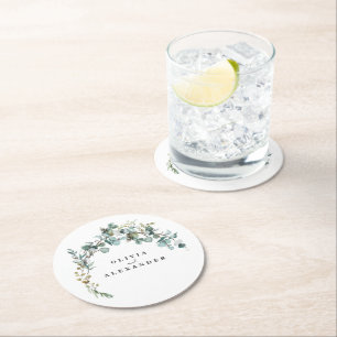 Dessous De Verre Rond Mariage de verdure Eucalyptus