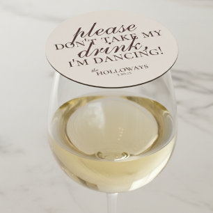 Dessous De Verre Rond Mariage d'heure de cocktail Brown moderne