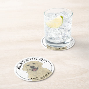 Dessous De Verre Rond Mariage doré anglais personnalisé