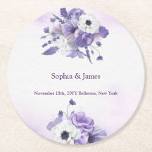 Mariage élégant aquarelle violette