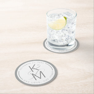 Dessous De Verre Rond Mariage en marbre liquide ID888