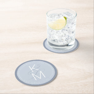 Dessous De Verre Rond Mariage en marbre liquide ID888 bleu