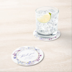 Dessous De Verre Rond Mariage fleur sauvage Aquarelle Merci Peri ID954