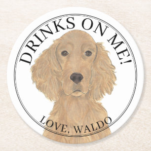 Dessous De Verre Rond Mariage irlandais personnalisé Setter Dog