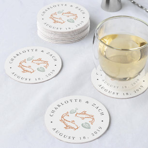 Dessous De Verre Rond Mariage Koi Pond