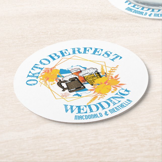 Dessous De Verre Rond Mariage OKTOBERFEST (Incliné)