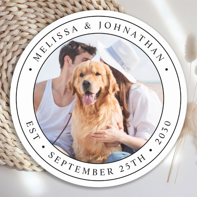 Dessous De Verre Rond Mariage photo personnalisé (Créateur téléchargé)