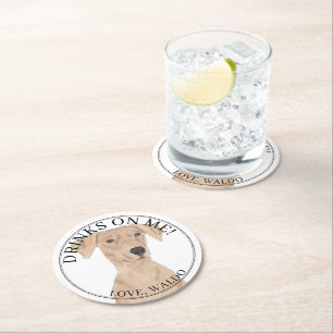 Dessous De Verre Rond Mariage Pinscher allemand personnalisé