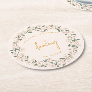 Dessous De Verre Rond Mariage super à la moutarde