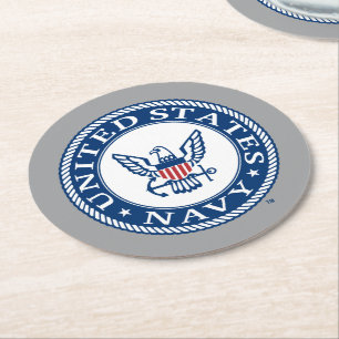 Dessous De Verre Rond Marine américaine Navy Alt Emblem