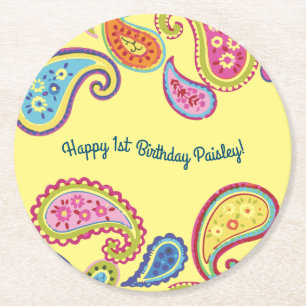Dessous De Verre Rond Marocaine Paisley Cute Boho Anniversaire