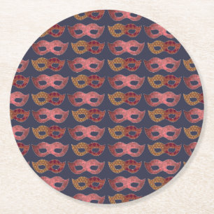 Dessous De Verre Rond Masques de masquerade de Bourgogne