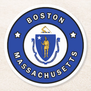 Dessous De Verre Rond Massachusetts de Boston