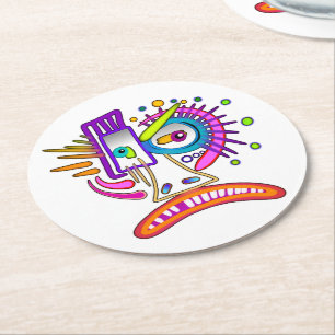 DESSOUS DE VERRE ROND MÉÉMOGIE EMOJI DE TRIBAL FROWNIE