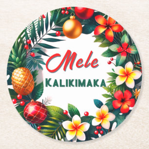 Dessous De Verre Rond Mele Kalikimaka