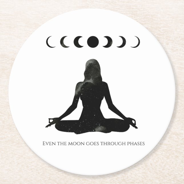 Dessous De Verre Rond Même la Lune traverse des phases (Devant)