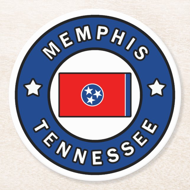Dessous De Verre Rond Memphis Tennessee (Devant)