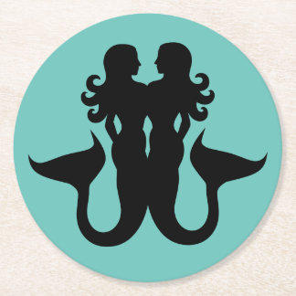 Dessous De Verre Rond Mermaids silhouettes voilier bateau porthos r