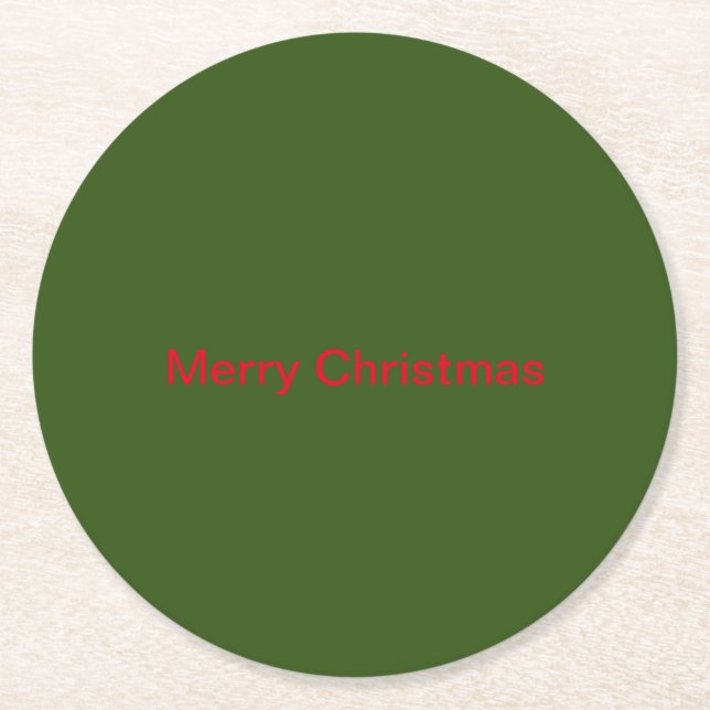 Dessous De Verre Rond Merry Christmas (Devant)