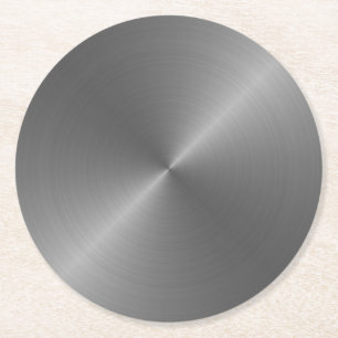Dessous De Verre Rond Métal Argent Look Circulaire Métallique
