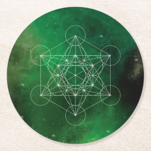 Dessous De Verre Rond Métatron, chakra, zen, géométrie sacrée, ange