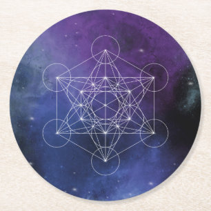 Dessous De Verre Rond Métatron, chakra, zen, géométrie sacrée, géométrie