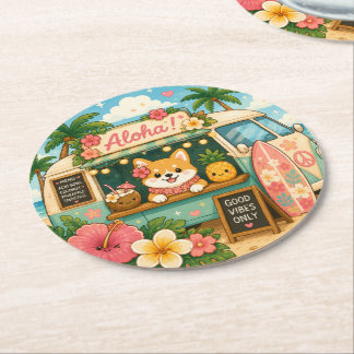 Dessous De Verre Rond mignon kawaii hawaï 