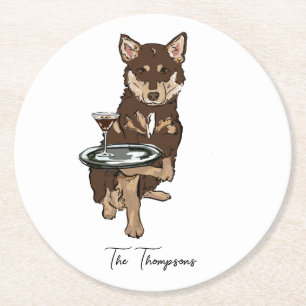 Dessous De Verre Rond Mini mariage Husky