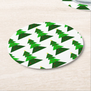 Dessous De Verre Rond Mini mignon et Homey sapin de Noël Motif