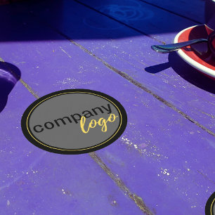DESSOUS DE VERRE ROND MINIMAL SOCIÉTÉ AFFAIRES LOGO PROMOTIONNEL NOIR