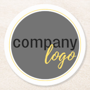 DESSOUS DE VERRE ROND MINIMAL SOCIÉTÉ ENTREPRISE LOGO PROMOTIONNEL BLANC