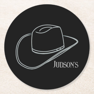 Dessous De Verre Rond Minimaliste classique Cowboy Beer Drink Coasters
