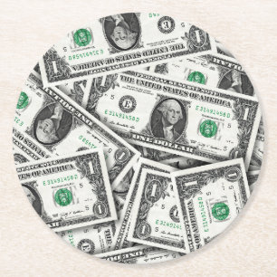 Dessous De Verre Rond Modèle de billet d'un dollar