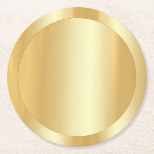 Dessous De Verre Rond Modèle élégant et moderne Faux Gold