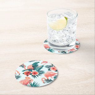 Dessous De Verre Rond Modèle flamant